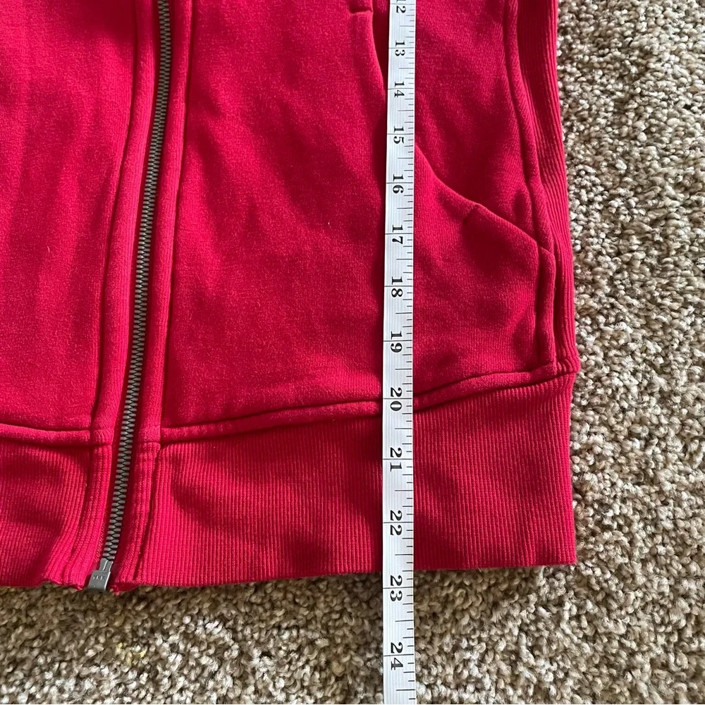 Lululemon Scuba Hoodie Sweater Light Cotton Fleece Womens Size 6 Red Zip Up Cozy - Picture 15 of 16